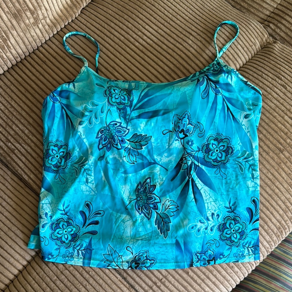 Women's swim Floral Blue Camisole Top